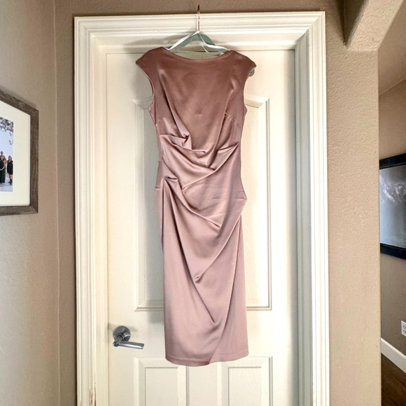 BHLDN Mauve Satin Ruched Midi Dress Size 4 BHLDN Mauve Satin Ruched Midi Dress Size 4